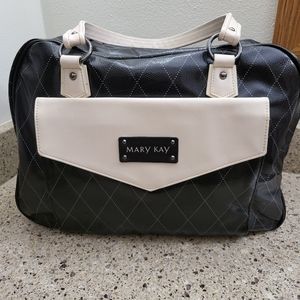 MARY KAY Tote Bag Black Cream Consultant Travel Case Organizer